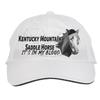 Makoroni - Kentucky Mounta?n Saddle Horse IT is in My Blood Hat Adjustable Cap, DesI10 White view 1