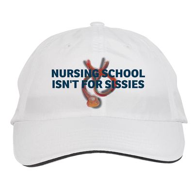 Makoroni - Nursing School Isn't for Sissies Paramedic Doctor Nurse Hat Adjustable Cap, DesU54 White