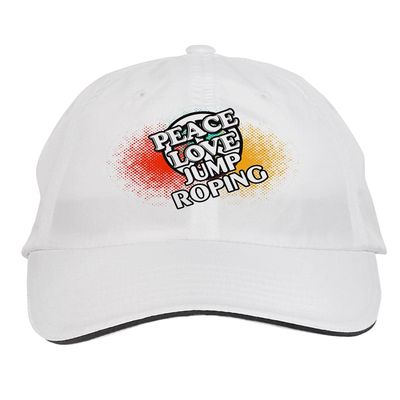 Makoroni - Peace Love Jump Roping Hat Adjustable Cap, DesJ36 White