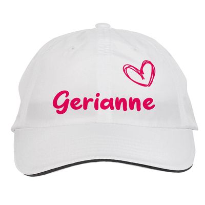 Makoroni - Gerianne Name Hat Adjustable Cap, DesD40 White