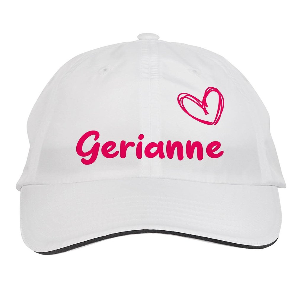Makoroni - Gerianne Name Hat Adjustable Cap, DesD40 White