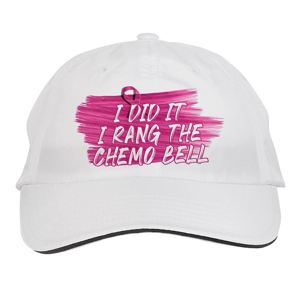 Makoroni - I DID IT I RANG The Chemo Bell Cancer Awareness Hat Adjustable Cap, DesJ83 White