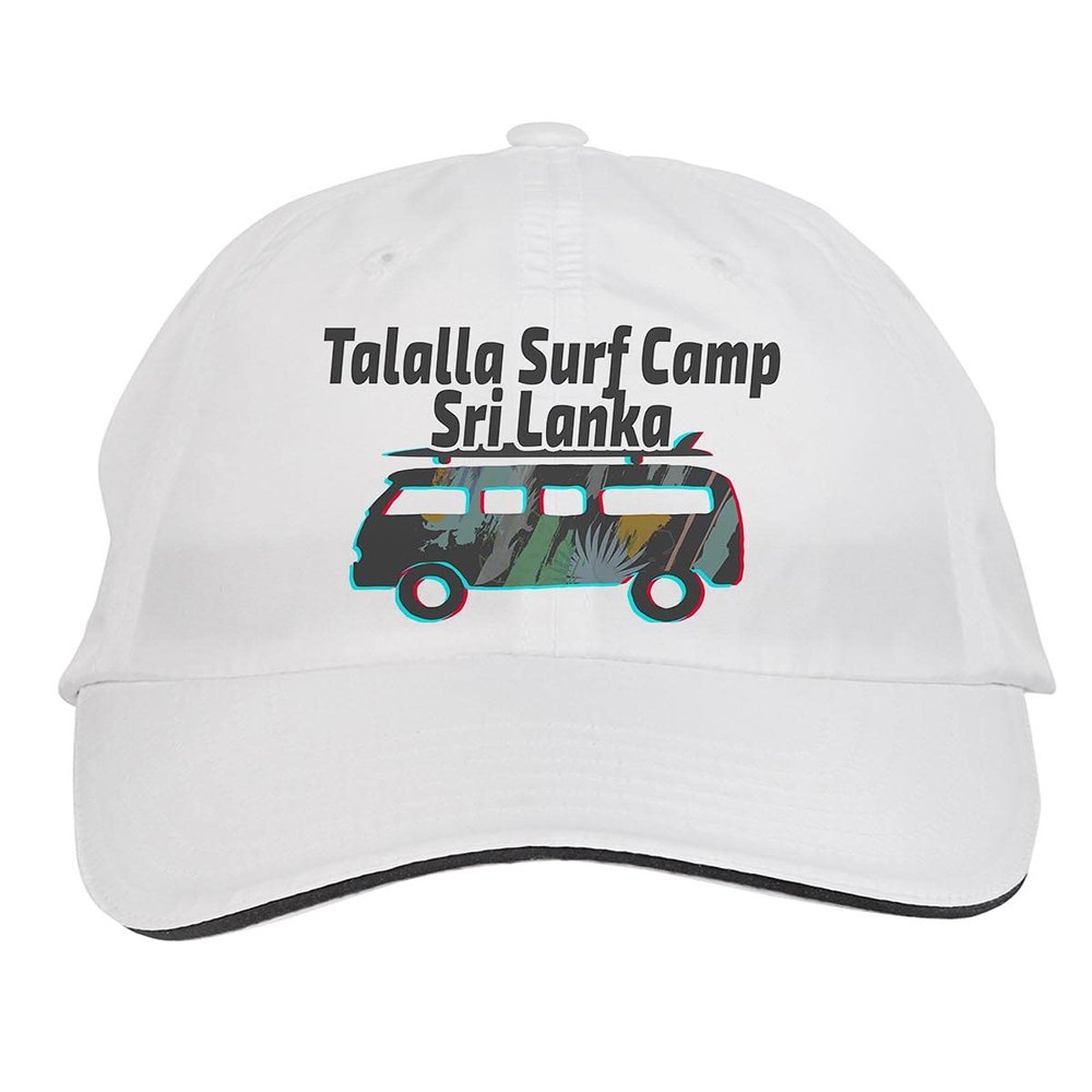 Makoroni - Talalla Surf Camp Sri Lanka Surf Surfing Beach Hat Adjustable Cap, DesJ42 White