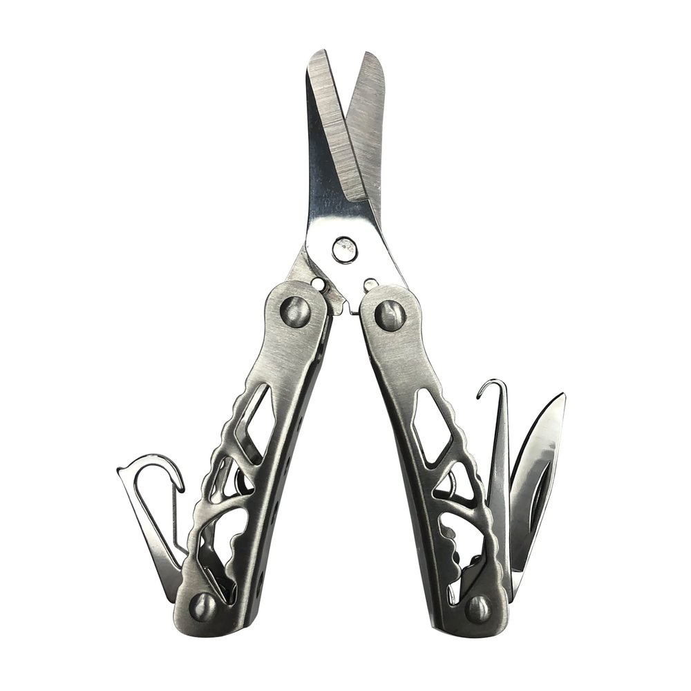 Smiths 51256 Caprella 5-in-1 Fishing Line Multi-Tool - Stainless Steel -Scissors - Line Pick - Cutting Knife - Carabiner - Rust Resistant - Spring Load - Lightweight - Compact Gadget - Gift for Men