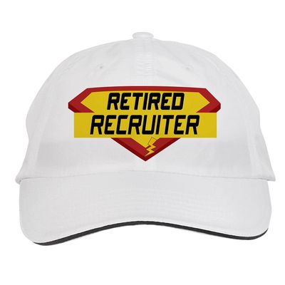 Makoroni - Retired Recruiter Career Hat Adjustable Cap, DesO35 White