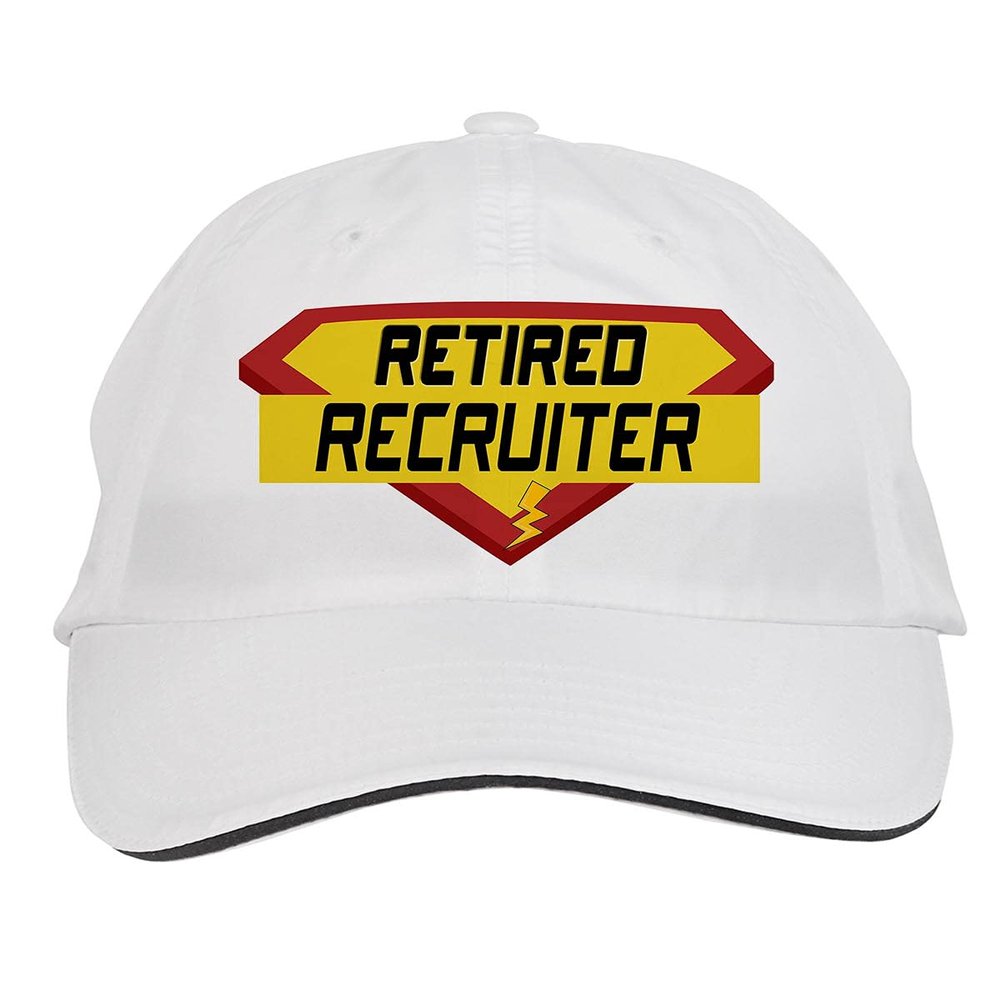 Makoroni - Retired Recruiter Career Hat Adjustable Cap, DesO35 White