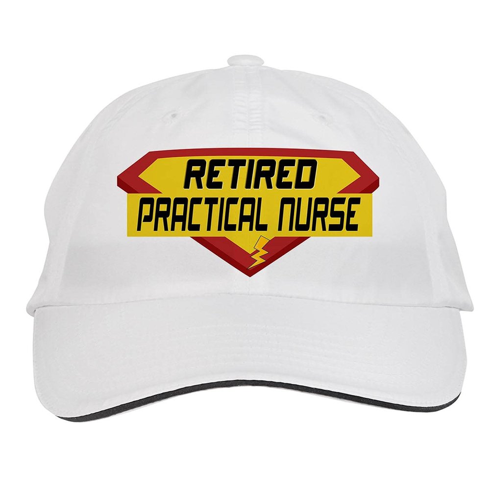Makoroni - Retired Practical Nurse Career Hat Adjustable Cap, DesN78 White