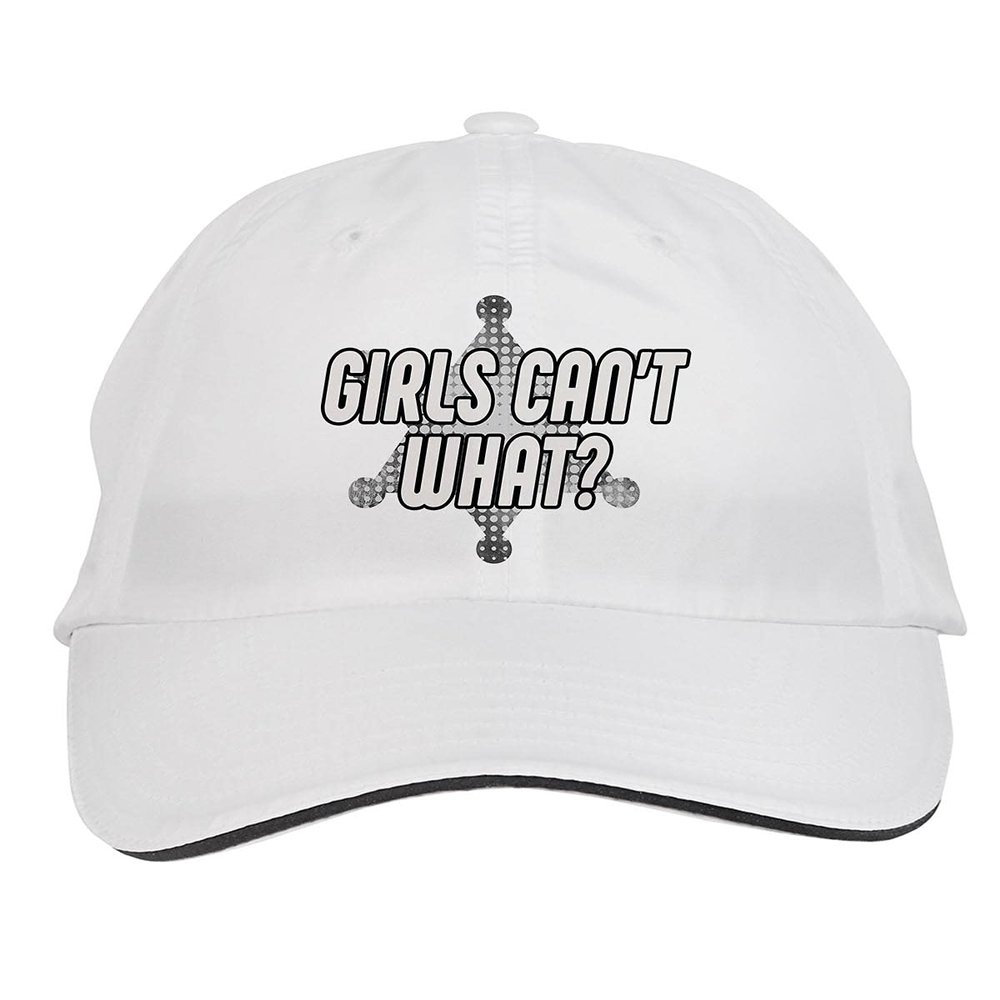 Makoroni - Girls Can't What Cop, Police Hat Adjustable Cap, DesC57 White