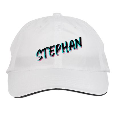 Makoroni - Stephan Name Hat Adjustable Cap, DesO16 White