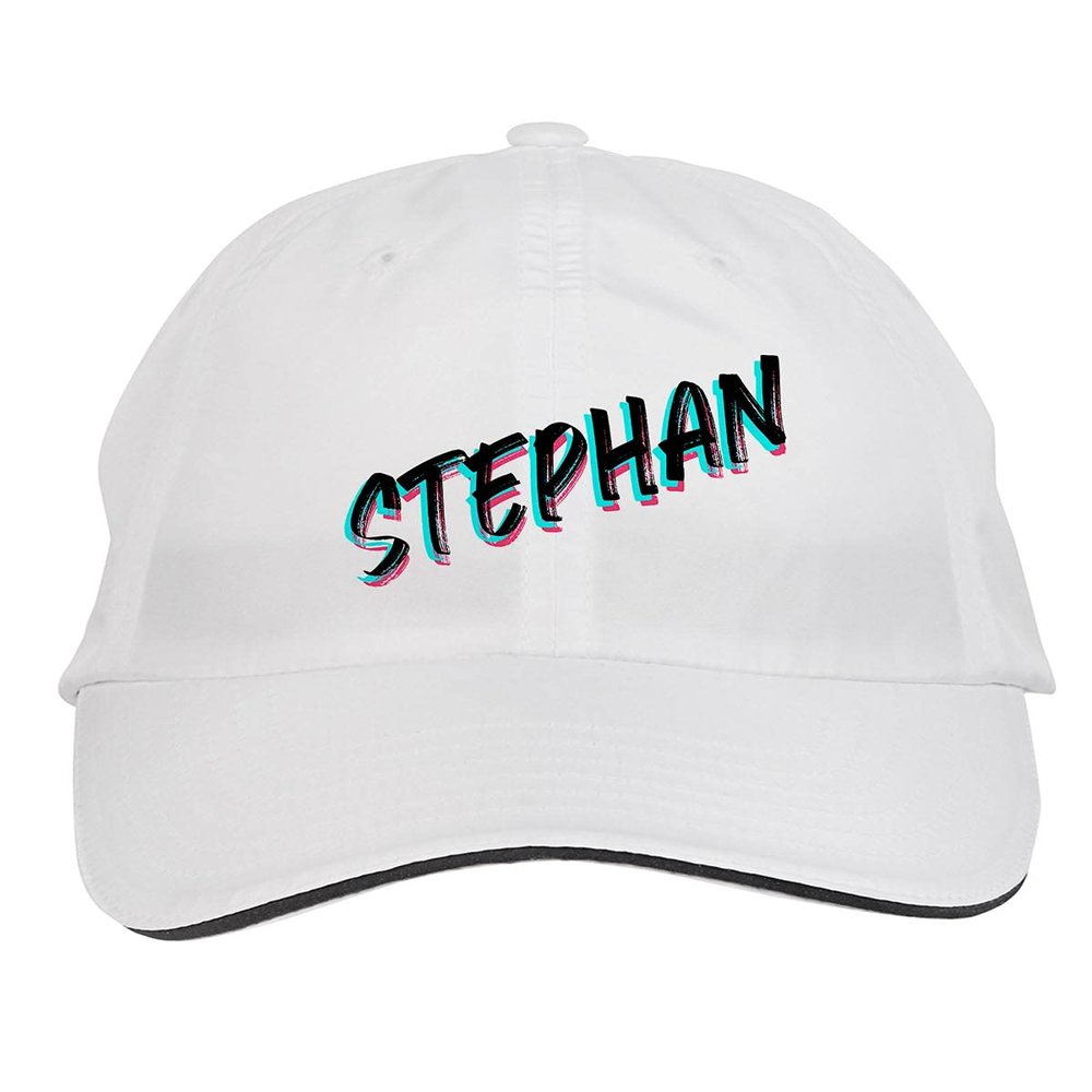 Makoroni - Stephan Name Hat Adjustable Cap, DesO16 White