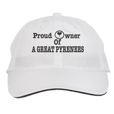 Makoroni - Proud Owner of A Great Pyrenees Dog Dogs Hat Adjustable Cap, DesH40 White