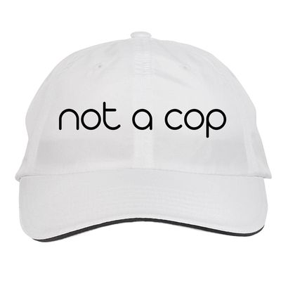 Makoroni - not a cop Hat Adjustable Cap, DesK64 White