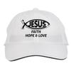 Makoroni - Faith Hope & Love Christian Jesus Fish Hat Adjustable Cap, DesH46 White view 1