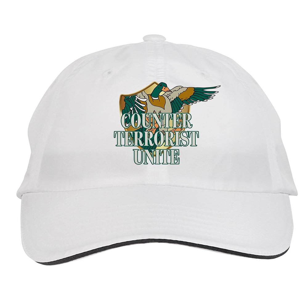 Makoroni - Counter Terrorist Unite Duck Hunting Hunter Hat Adjustable Cap, DesF27 White