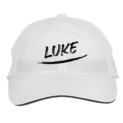 Makoroni - Luke Name Hat Adjustable Cap, DesK36 White