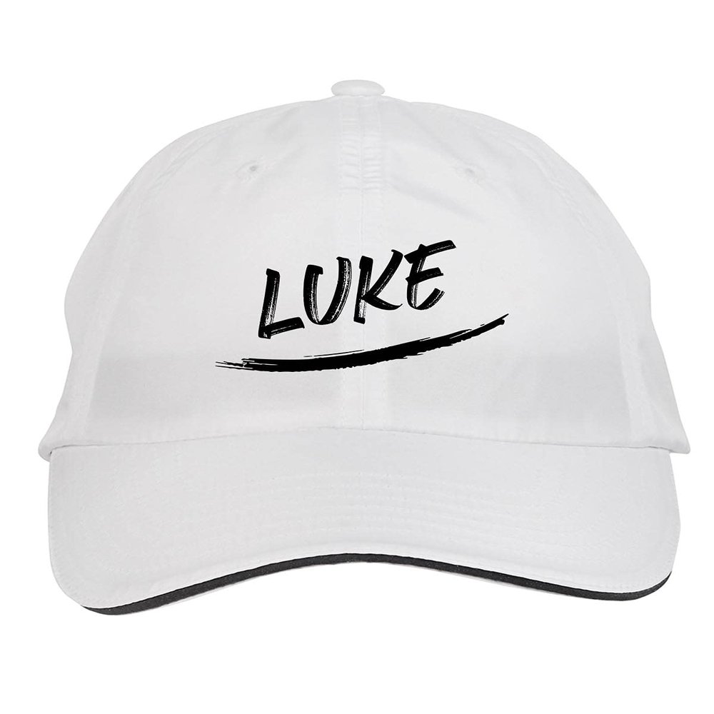 Makoroni - Luke Name Hat Adjustable Cap, DesK36 White