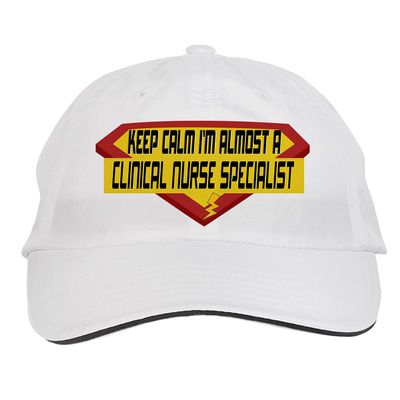 Makoroni - Keep Calm I'm Almost A Clinical Nurse Specialist Career Hat Adjustable Cap, DesT13 White