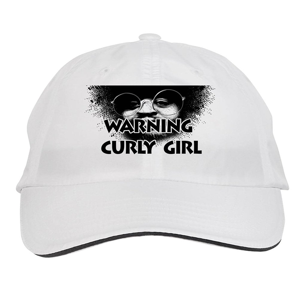 Makoroni - Warning Curly Girl, Africa Afro American Hat Adjustable Cap, DesS24 White