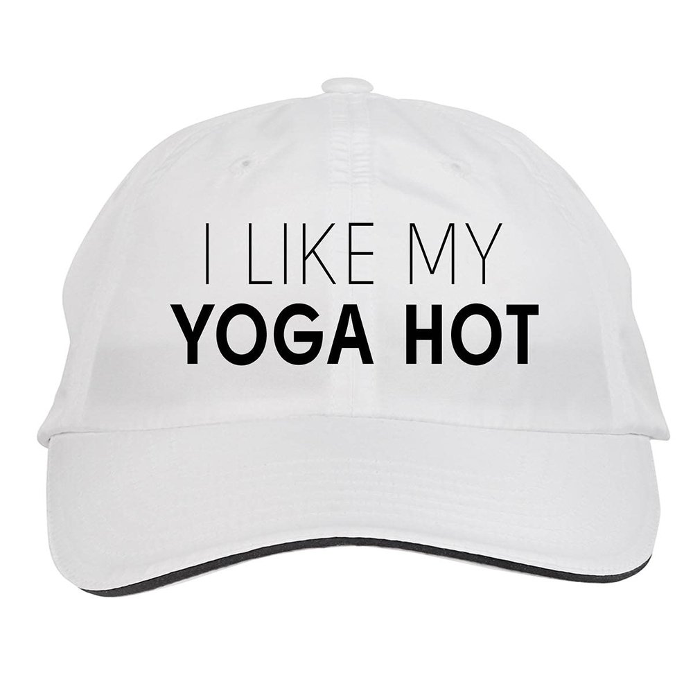 Makoroni - I Like My Yoga HOT Hat Adjustable Cap, DesD20 White