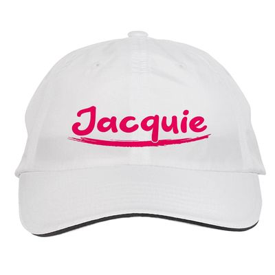 Makoroni - Jacquie Name Hat Adjustable Cap, DesL96 White