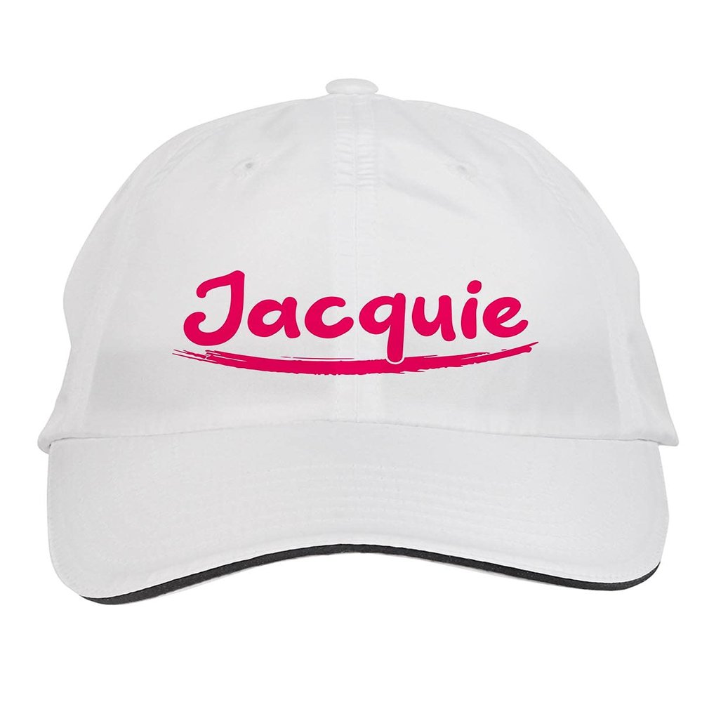 Makoroni - Jacquie Name Hat Adjustable Cap, DesL96 White