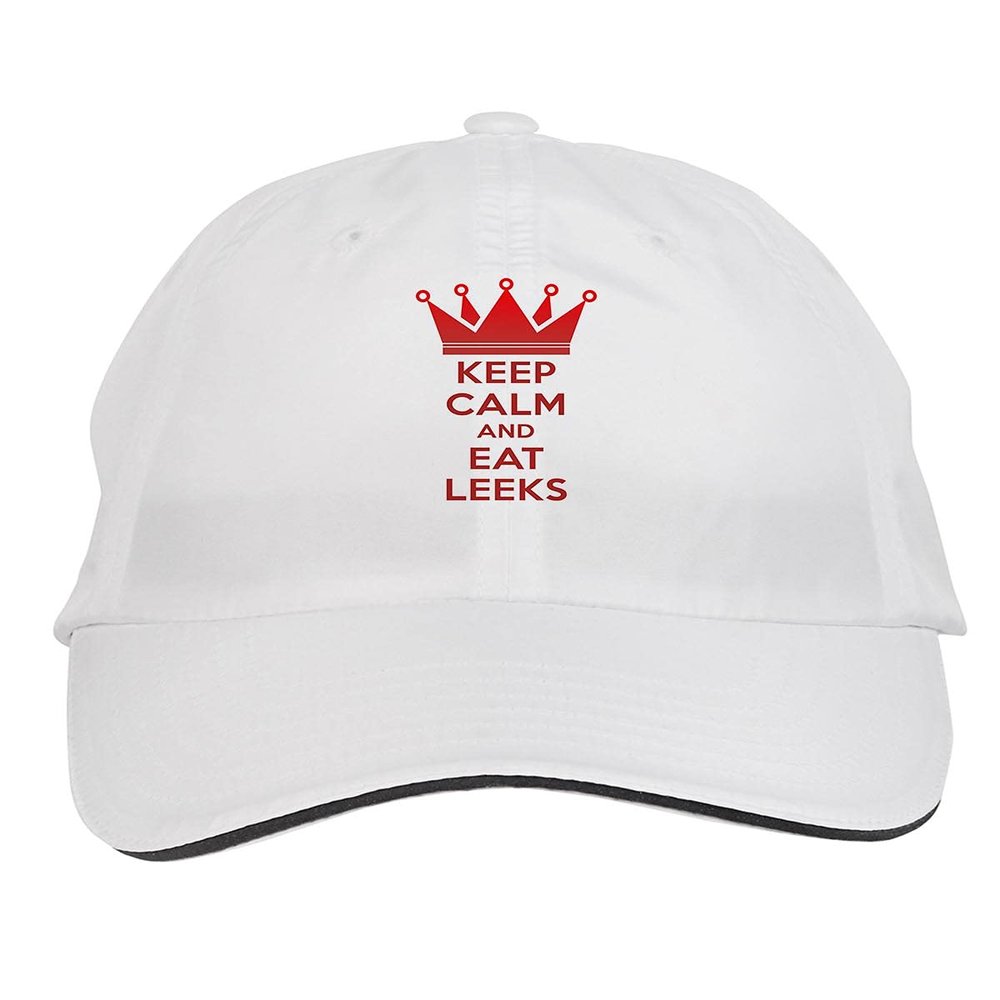 Makoroni - Keep Calm and EAT Leeks Hat Adjustable Cap, DesT71 White