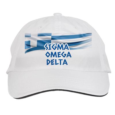 Makoroni - Sigma Omega Delta Greece Greek Hat Adjustable Cap, Desy85 White