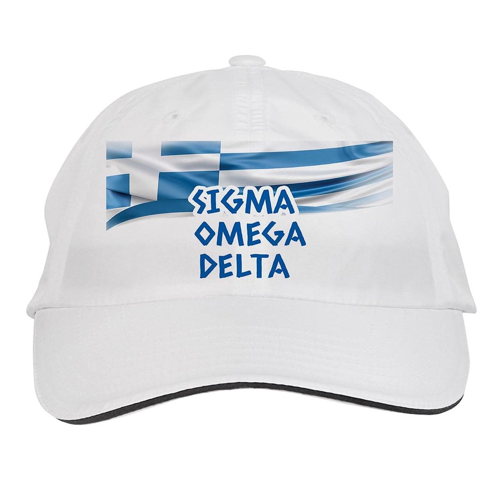 Makoroni - Sigma Omega Delta Greece Greek Hat Adjustable Cap, Desy85 White