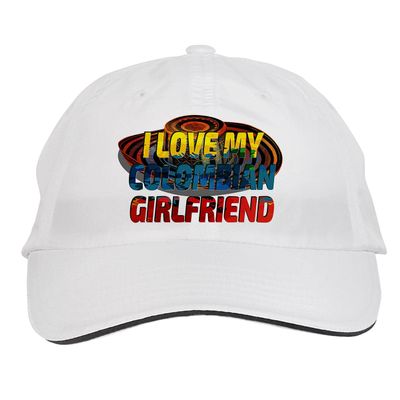 Makoroni - I Love My Colombian Girlfriend Colombia Colombian Hat Adjustable Cap, DesI55 White