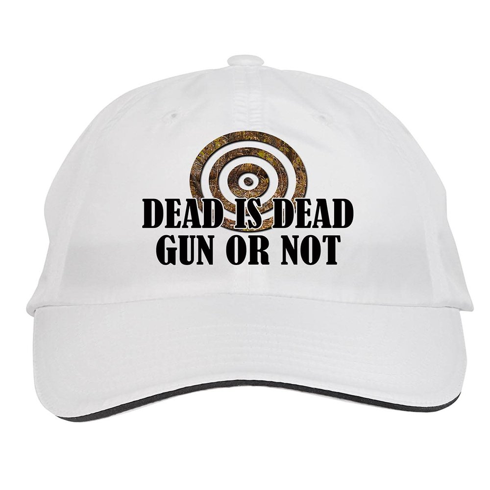 Makoroni - Dead is Dead Gun OR NOT Hunting Hunter Hat Adjustable Cap, DesU80 White