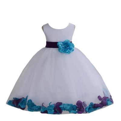 ekidsbridal Wedding Pageant Mixed Petals White Flower Girl Dress Recital Easter Toddler 302t S