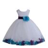 ekidsbridal Wedding Pageant Mixed Petals White Flower Girl Dress Recital Easter Toddler 302t S view 1