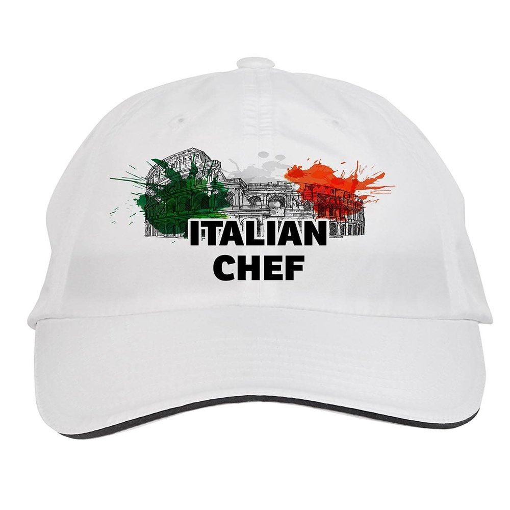 Makoroni - Italian Chef Italy Italian Hat Adjustable Cap, DesN65 White