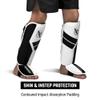 Hayabusa S4 Kids Shin Guards, Muay Thai, MMA, Kickboxing, Martial Arts - White, Large/X-Large view 3