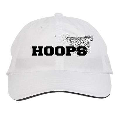 Makoroni - Hoops Basketball Player Hat Adjustable Cap, DesE85 White