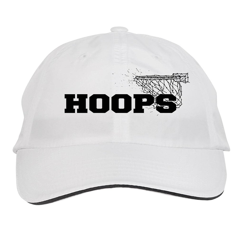 Makoroni - Hoops Basketball Player Hat Adjustable Cap, DesE85 White