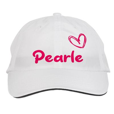 Makoroni - Pearle Name Hat Adjustable Cap, DesP42 White