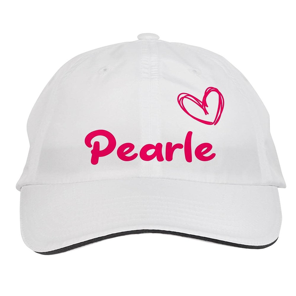 Makoroni - Pearle Name Hat Adjustable Cap, DesP42 White