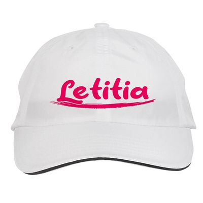 Makoroni - Letitia Name Hat Adjustable Cap, DesP84 White