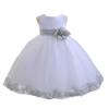 Wedding Rose Petals White Tulle Flower Petals Girl Toddler Gown Handmade 302T m view 2