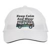 Makoroni - Keep Calm and Wear Flip Flops Surf Surfing Beach Hat Adjustable Cap, DesH30 White view 1