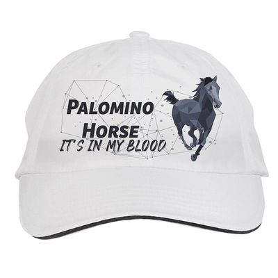 Makoroni - Palomino Horse IT is in My Blood Hat Adjustable Cap, DesN80 White