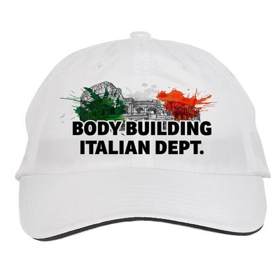 Makoroni - Body Building Italian DEPT Italy Italian Hat Adjustable Cap, DesM67 White