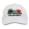 Makoroni - Body Building Italian DEPT Italy Italian Hat Adjustable Cap, DesM67 White view 1