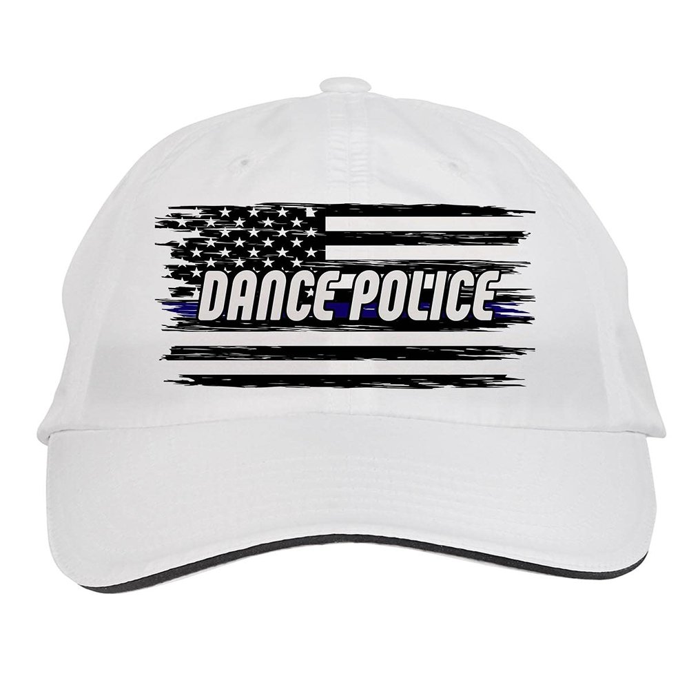 Makoroni - Dance Police Cop, Police Hat Adjustable Cap, DesU49 White