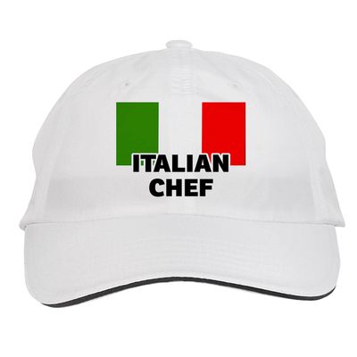 Makoroni - Italian Chef Italy Italian Hat Adjustable Cap, DesR15 White