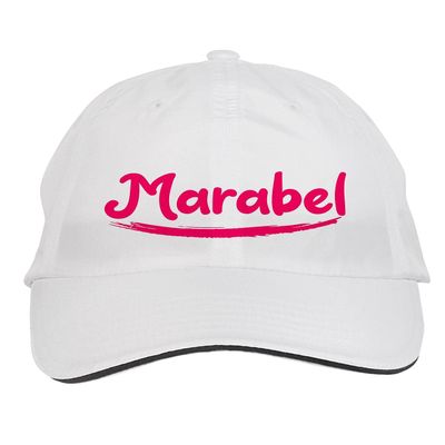Makoroni - Marabel Name Hat Adjustable Cap, DesS73 White