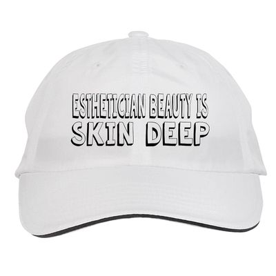 Makoroni - Esthetician Beauty is Skin DEEP Hat Adjustable Cap, DesX4 White