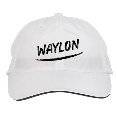 Makoroni - Waylon Name Hat Adjustable Cap, DesO51 White