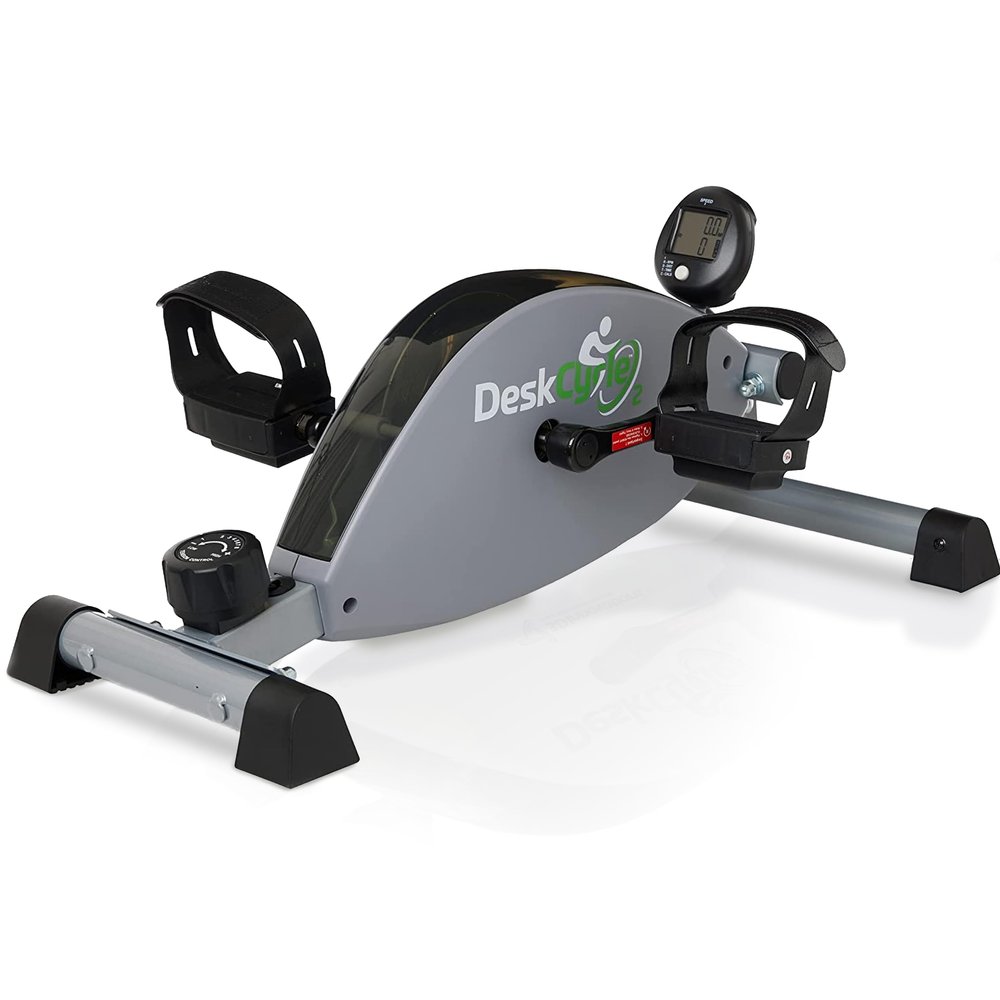 DeskCycle 2 Under Desk Bike Pedal Exerciser with Adjustable Height - Stationary Bikes for Home & Office (Grey)